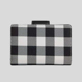 COACH Medium Corner Zip Wallet With Gingham Print Black Multi CFA18