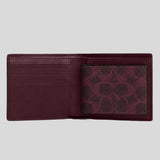 COACH Men's 3 In 1 Wallet In Signature Canvas Black Currant PRINT VARIES CW380