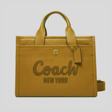 COACH Pebble Leather Cargo Tote Bag Honey Brown CAM75