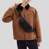 COACH Racer Small Belt Bag In Signature Charcoal/Black CBF77