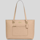 COACH Station Tote Bag In Signature Leather Oat CCD49