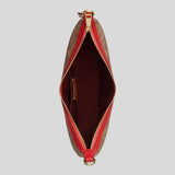 COACH Aria Shoulder Bag In Signature Canvas Tan/Carnation CCL26