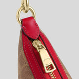 COACH Aria Shoulder Bag In Signature Canvas Tan/Carnation CCL26