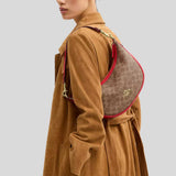 COACH Aria Shoulder Bag In Signature Canvas Tan/Carnation CCL26