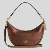 COACH Aria Shoulder Bag In Signature Canvas Brown/Copper CCL27