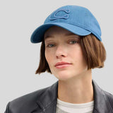 COACH Coach Signature Patch Baseball Hat Indigo XS/S CCN89