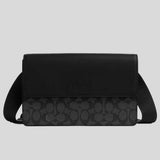 COACH Turner Flap Crossbody Bag In Signature Canvas Charcoal/Black CCQ53