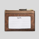 COACH Mini Skinny Id Case In Signature Canvas Brown/Copper CCS50