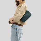 COACH Teri Shoulder Bag With Quilting Dark Teal CDP32