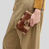 COACH Ashton Wristlet With Striped Patchwork Redwood Multi CDY08