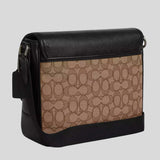 COACH Sprint Map Bag 25 In Signature Jacquard Tan/Black CE534