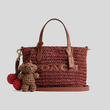 COACH City Mini Tote Bag With Charms Gold/Russet CEU30