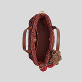 COACH City Mini Tote Bag With Charms Gold/Russet CEU30