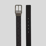 COACH Double Bar Buckle Cut-To-Size Reversible Belt, 38 Mm Charcoal/Black CY997
