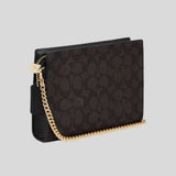 COACH Slim Crossbody Bag In Signature Canvas Walnut/Black CW204