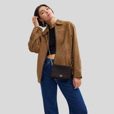 COACH Slim Crossbody Bag In Signature Canvas Walnut/Black CW204