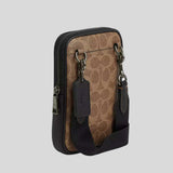 COACH Aden Crossbody Bag In Signature Canvas Tan/Black CW364