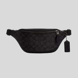 COACH Warren Mini Belt Bag In Signature Canvas Charcoal/Black CW369