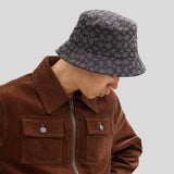 COACH Unisex Signature Jacquard Bucket Hat Black CW765