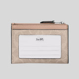 COACH Mini Skinny ID Case In Signature Canvas Sand/Taupe CW870