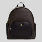 COACH Court Backpack In Signature Canvas Walnut/Black CZ176