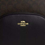 COACH Court Backpack In Signature Canvas Walnut/Black CZ176