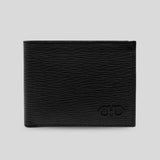FERRAGAMO Gancini Men's Bifold Wallet Black/Dark Rain 733314