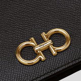 FERRAGAMO Calf Leather Small Bifold Wallet Black 726512