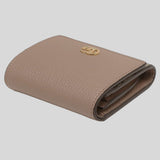 GUCCI Petite Marmont Small Wallet In Calf And Supreme Canvas Dusty Rose Beige 598587