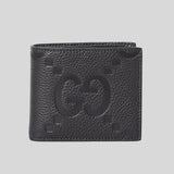GUCCI Jumbo GG Leather Wallet With Interlocking G Black 739475