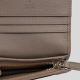 GUCCI GG Emblem Leather Small Bifold Wallet Grey 815901