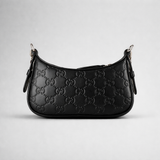 GUCCI Women's GG Emblem Leather Mini Shoulder Bag Black 847091