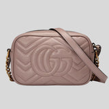 GUCCI GG Marmont Matelassé Mini Bag Dusty Rose 448065