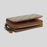 GUCCI GG Emblem Bi-Fold Women's Wallet Beige Dark Brown 819131