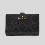 Spade Flower Medium Compact Bifold Wallet Black KN756