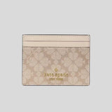 KATE SPADE Spade Flower Small Slim Card Holder Dark Beige Moon Dust KN761
