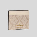 KATE SPADE Spade Flower Small Slim Card Holder Dark Beige Moon Dust KN761