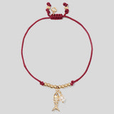 KATE SPADE Summer Daze Fish Cord Bracelet Red KO883