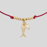 KATE SPADE Summer Daze Fish Cord Bracelet Red KO883
