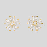 KATE SPADE You're A Gem Flower Studs Clear/Gold KO969