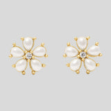KATE SPADE You're A Gem Flower Studs Clear/Gold KO971