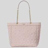 KATE SPADE Spade Flower Quilted Fabric XL Tote Cozy Grey KK074