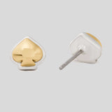 KATE SPADE Sculpted Spade Mini Studs Gold Silver KM960