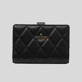 KATE SPADE Quilted Medium Bifold Wallet Black KN755