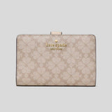 KATE SPADE Spade Flower Medium Compact Bifold Wallet Dark Beige KN756
