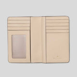KATE SPADE Spade Flower Medium Compact Bifold Wallet Dark Beige KN756