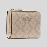 KATE SPADE Spade Flower Small L-zip Wallet Dark Beige KN768