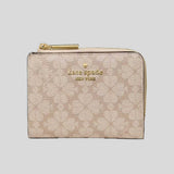 KATE SPADE Spade Flower Small L-zip Wallet Dark Beige Moon Dust KN768