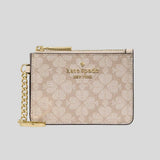 KATE SPADE Spade Flower Key Ring Card Holder Dark Beige KN773