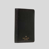 KATE SPADE Saffiano Leather Passport Holder Black KN778